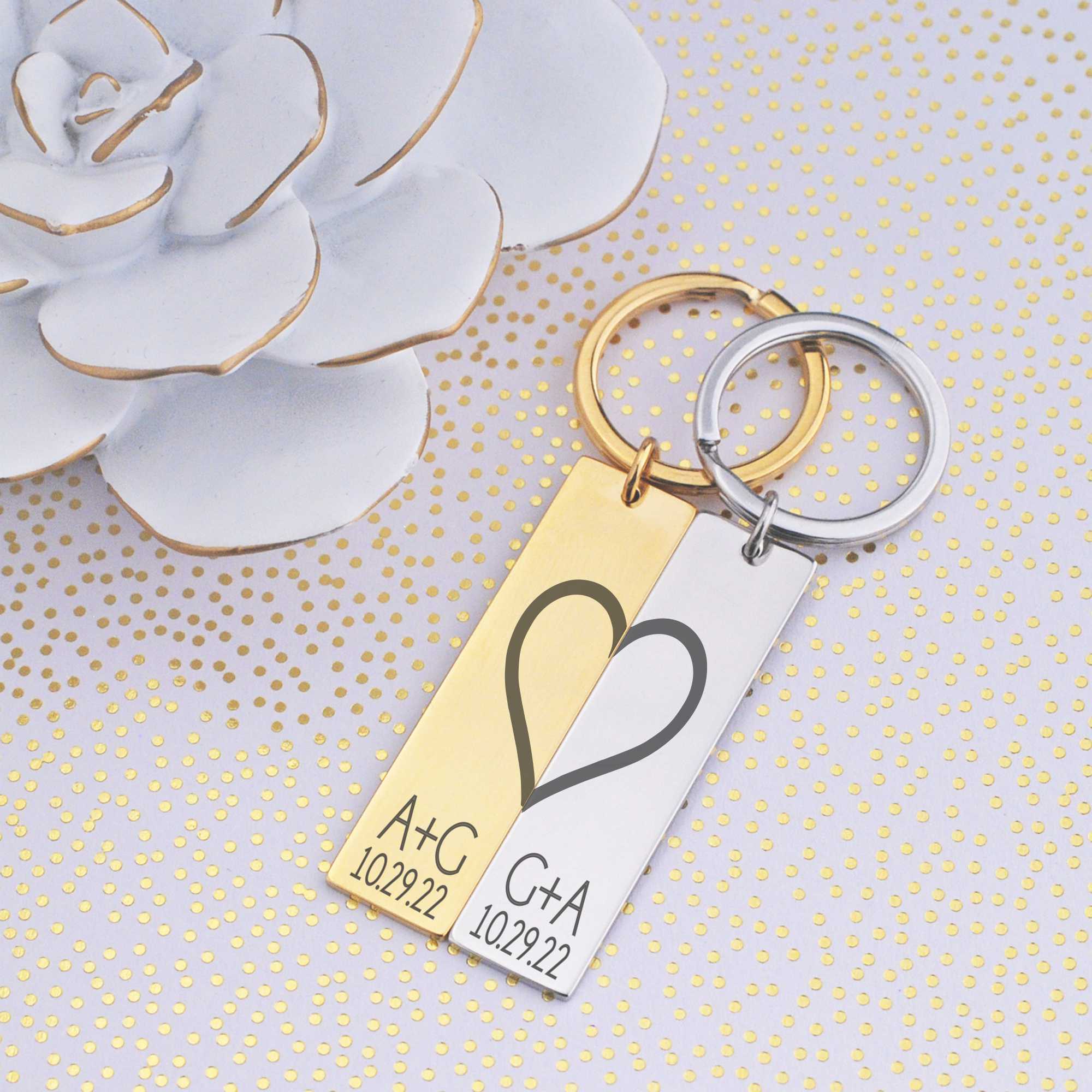 Matching Hearts - Couple's Keychain Set