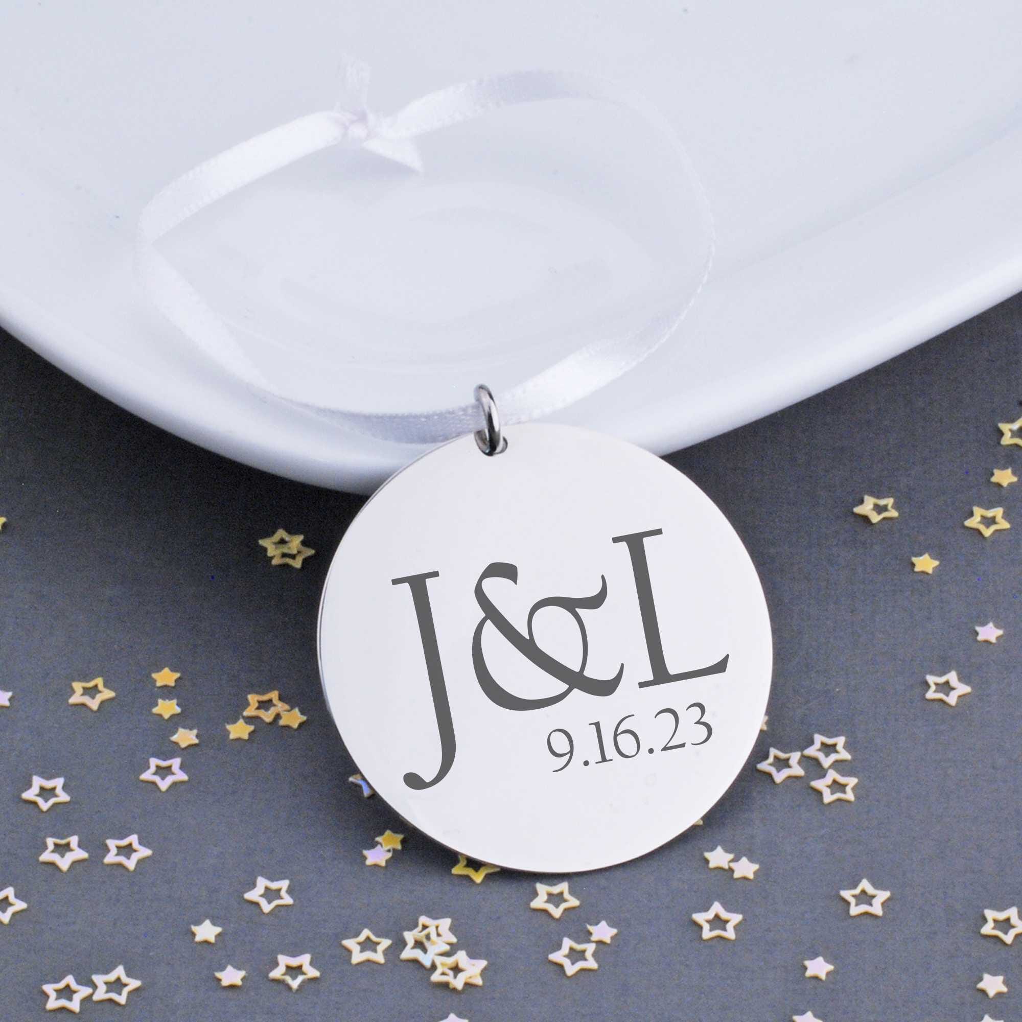 Tree Ornament - Wedding Initials and Date