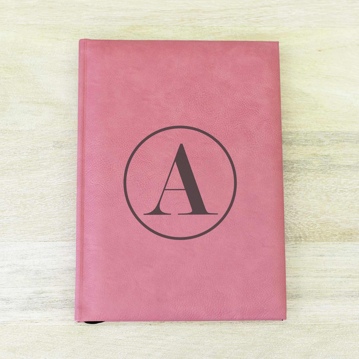 H: Letter H Journal, Rose Gold on Rose Gold Marble, Personalized Notebook  Monogram Initial, 6 x 9