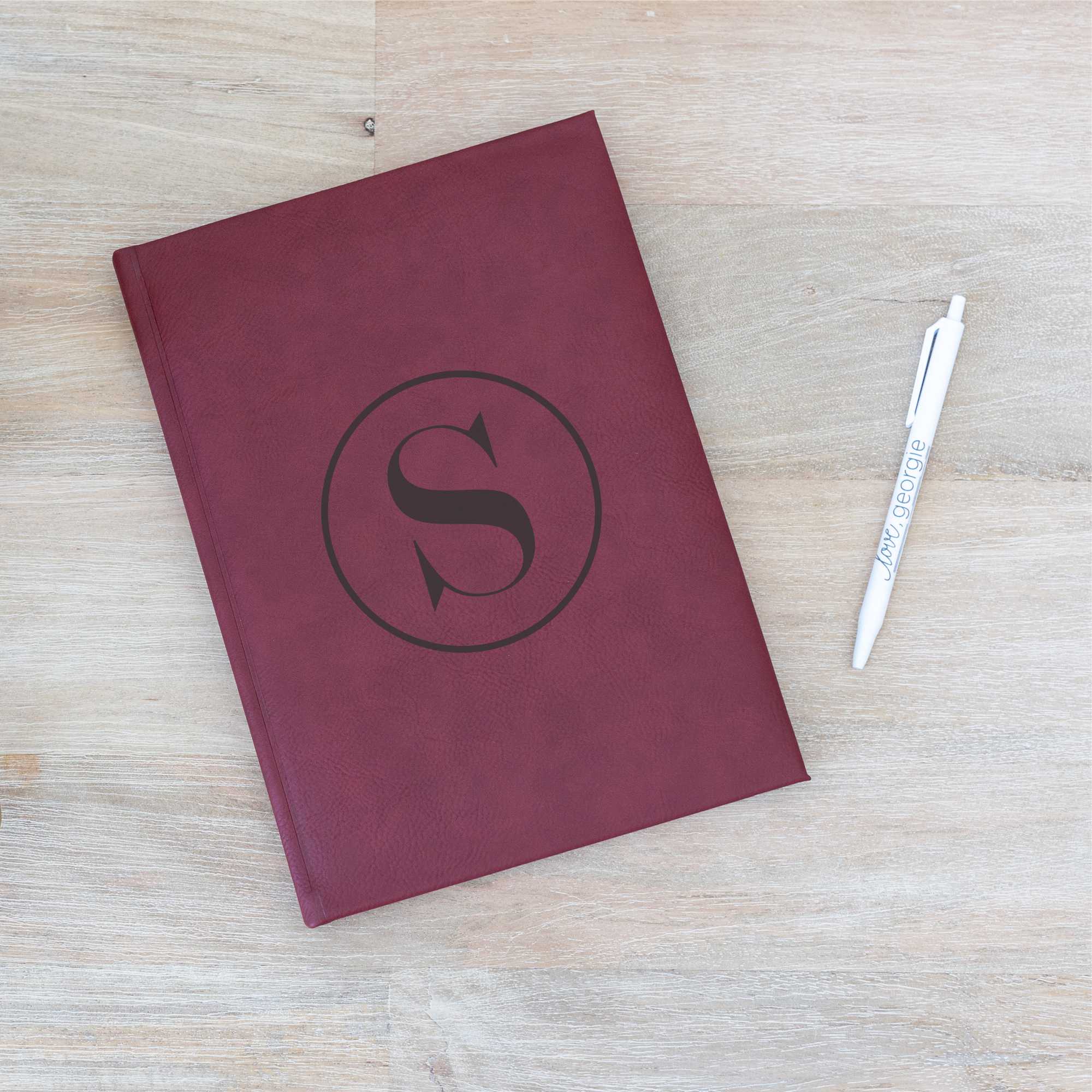 Personalized Vegan Leather Journal - Initial