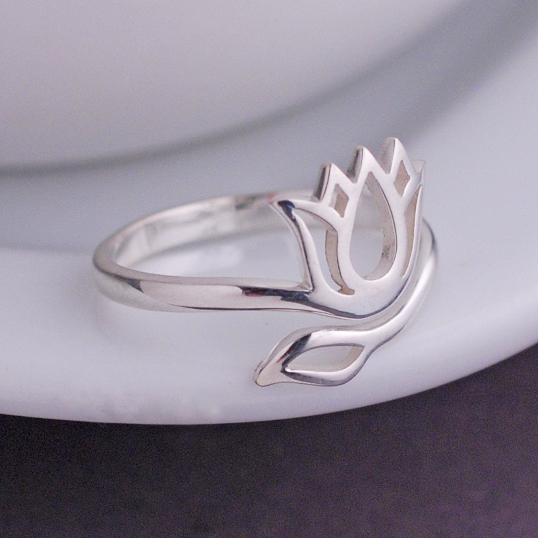 Silver Lotus Ring