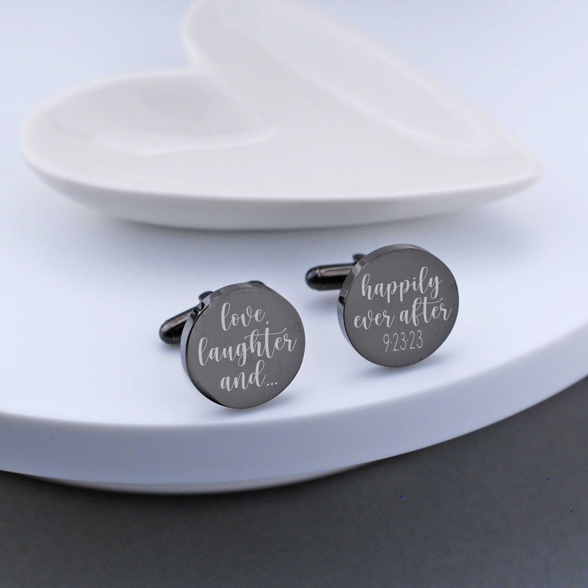 Love, Laughter, Happily Ever After - Groom Cufflinks