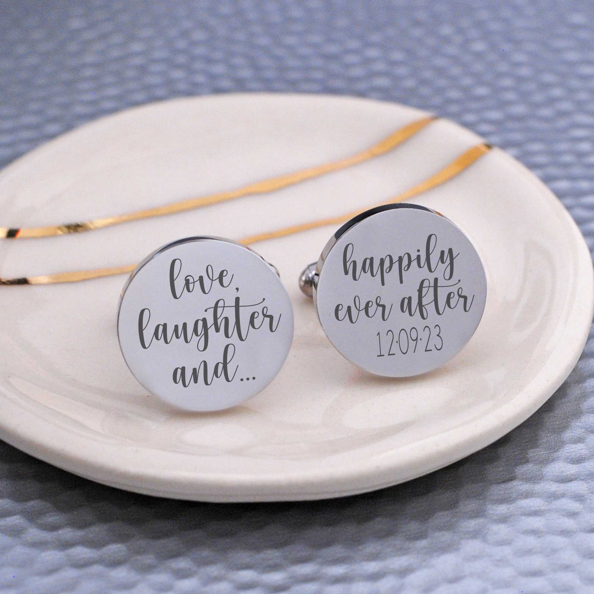 Love, Laughter, Happily Ever After - Groom Cufflinks