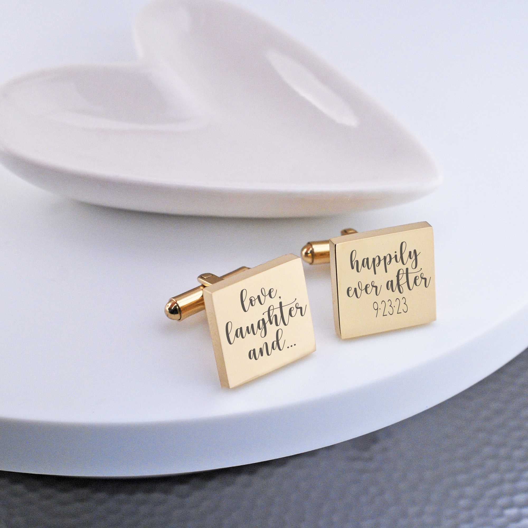 Love, Laughter, Happily Ever After - Groom Cufflinks