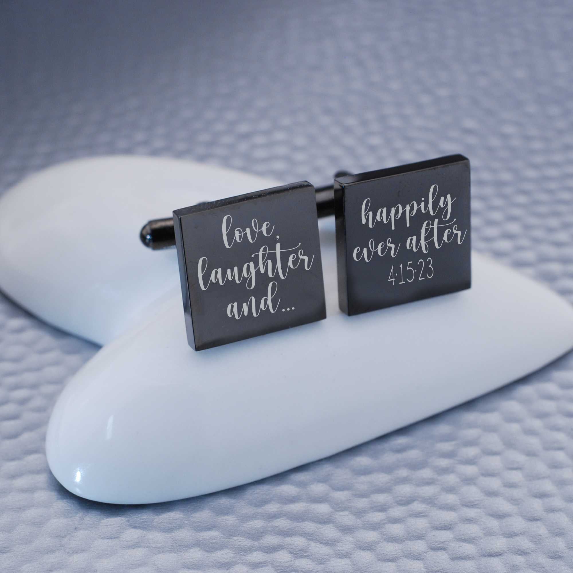 Love, Laughter, Happily Ever After - Groom Cufflinks