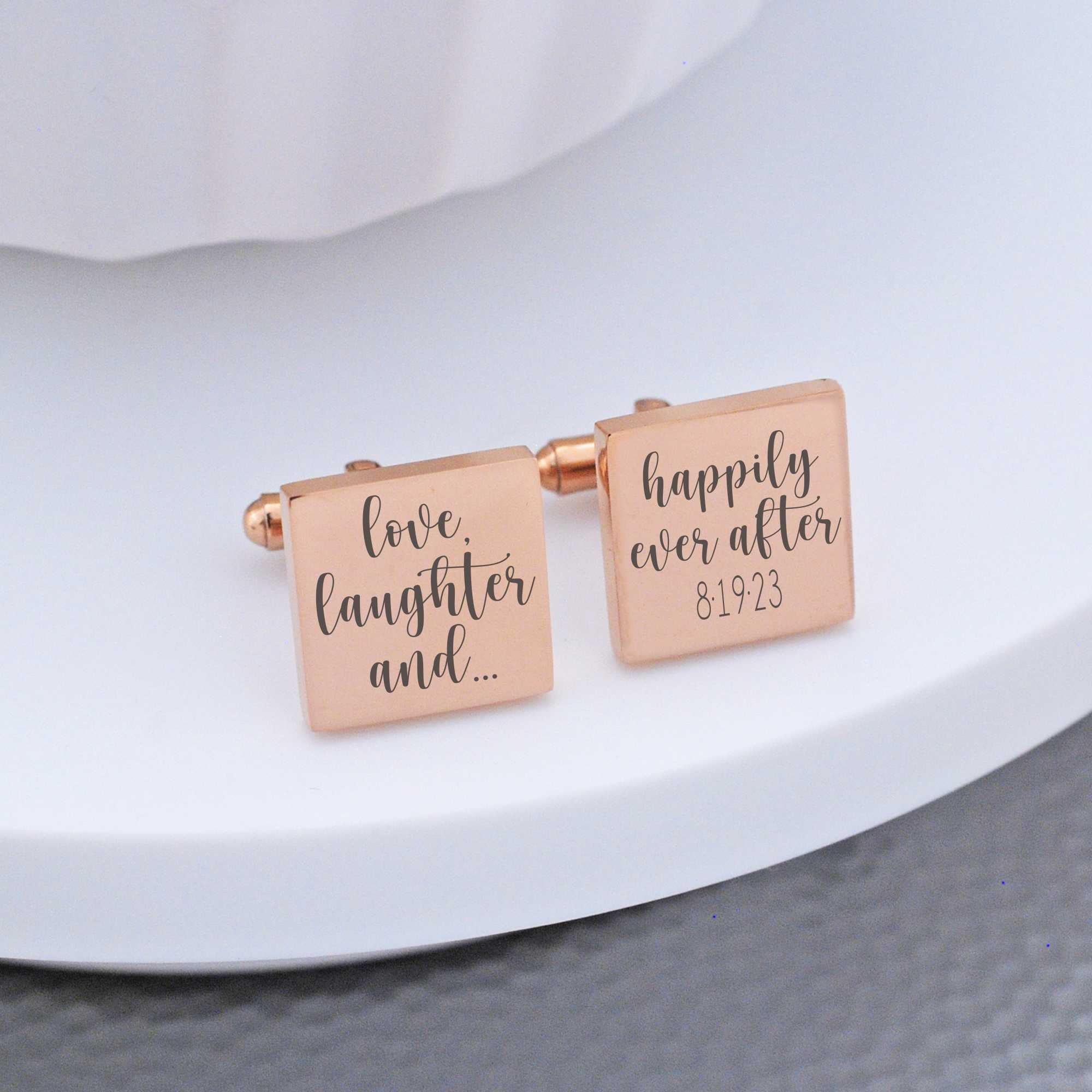 Love, Laughter, Happily Ever After - Groom Cufflinks