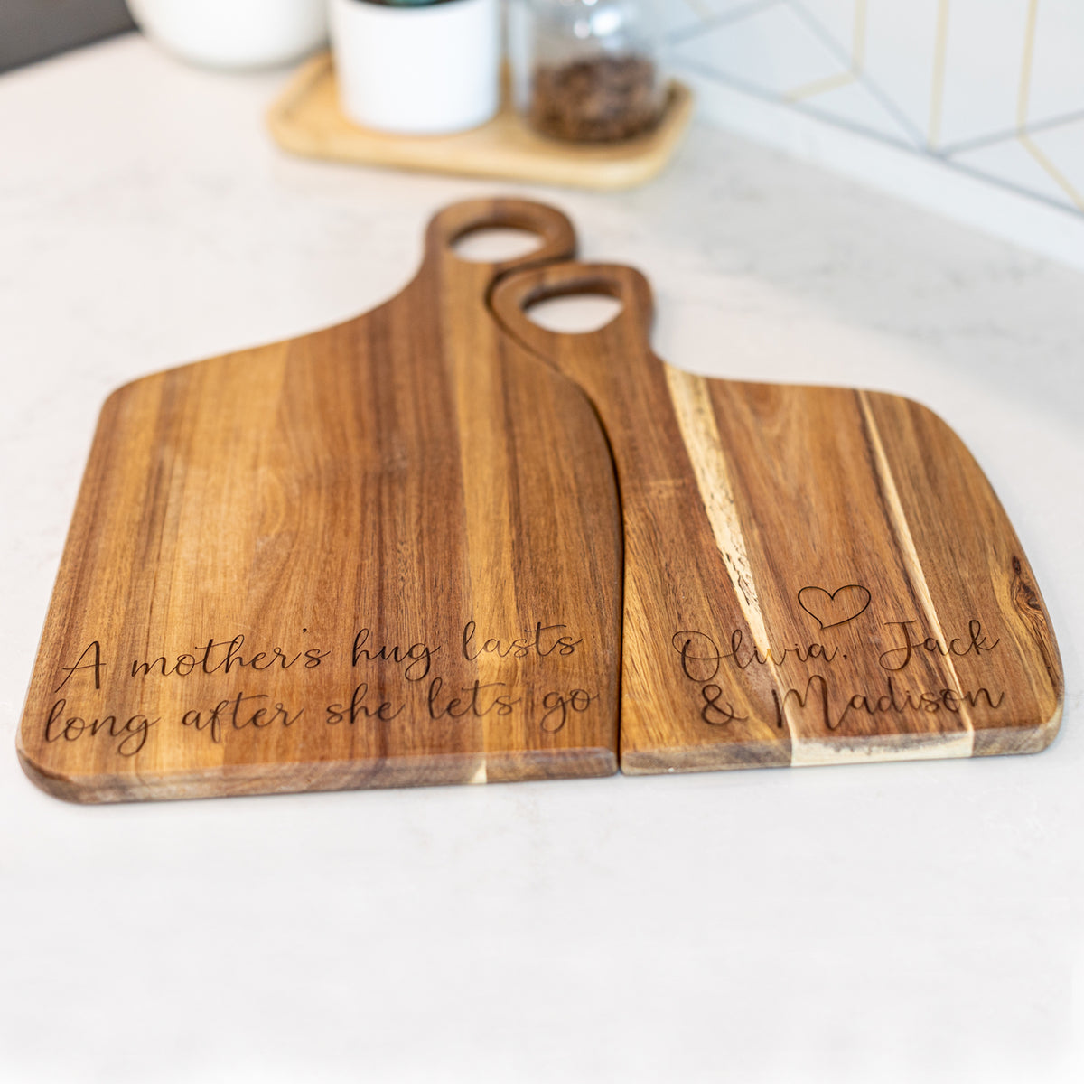 Cutting Board With Handle - Modern Couple