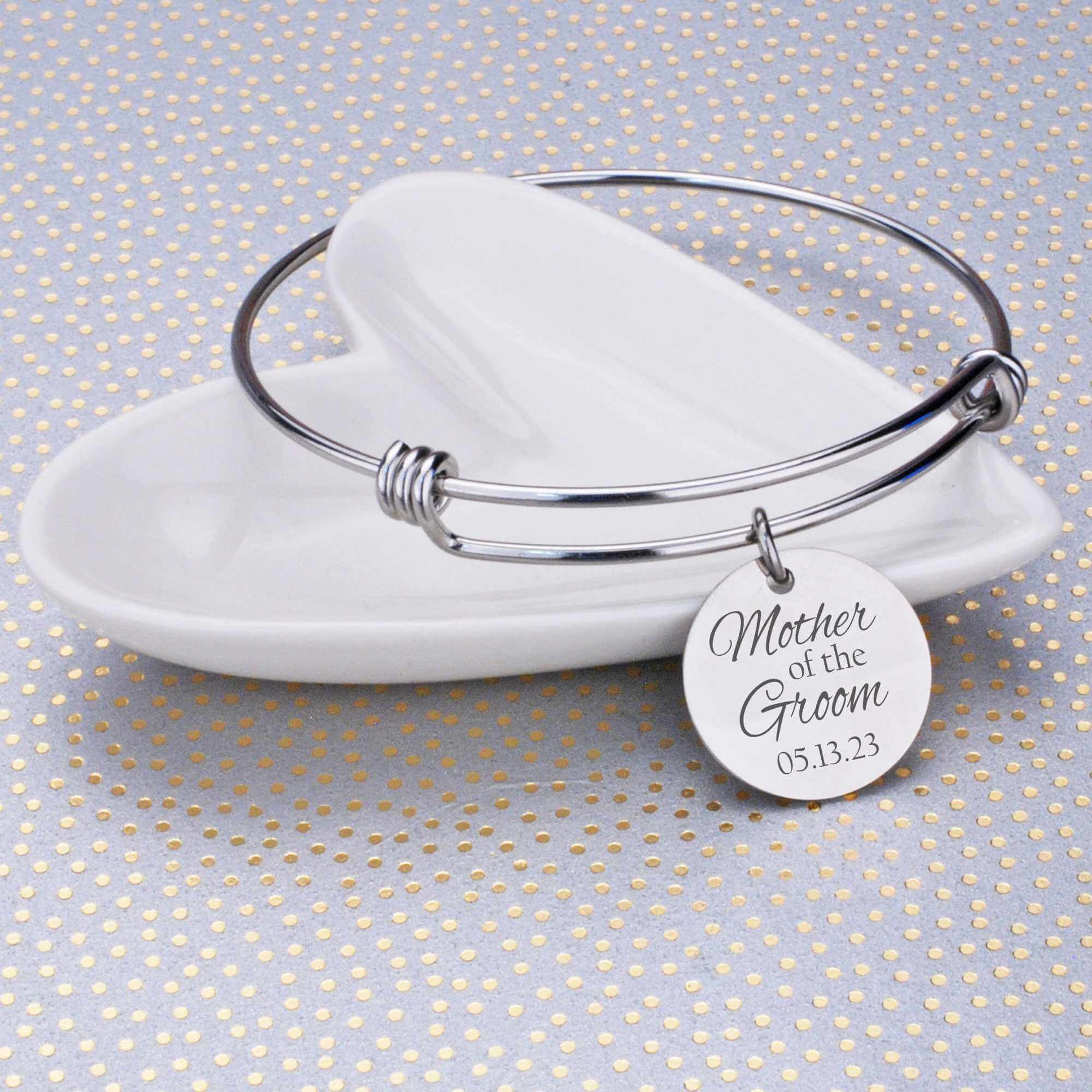 Mother of the Groom - Adjustable Bangle Bracelet