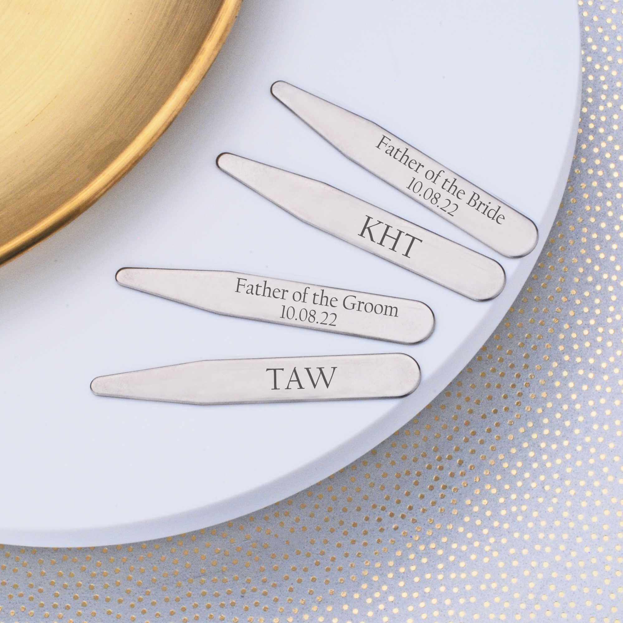 Groomsman's Initials Collar Stays