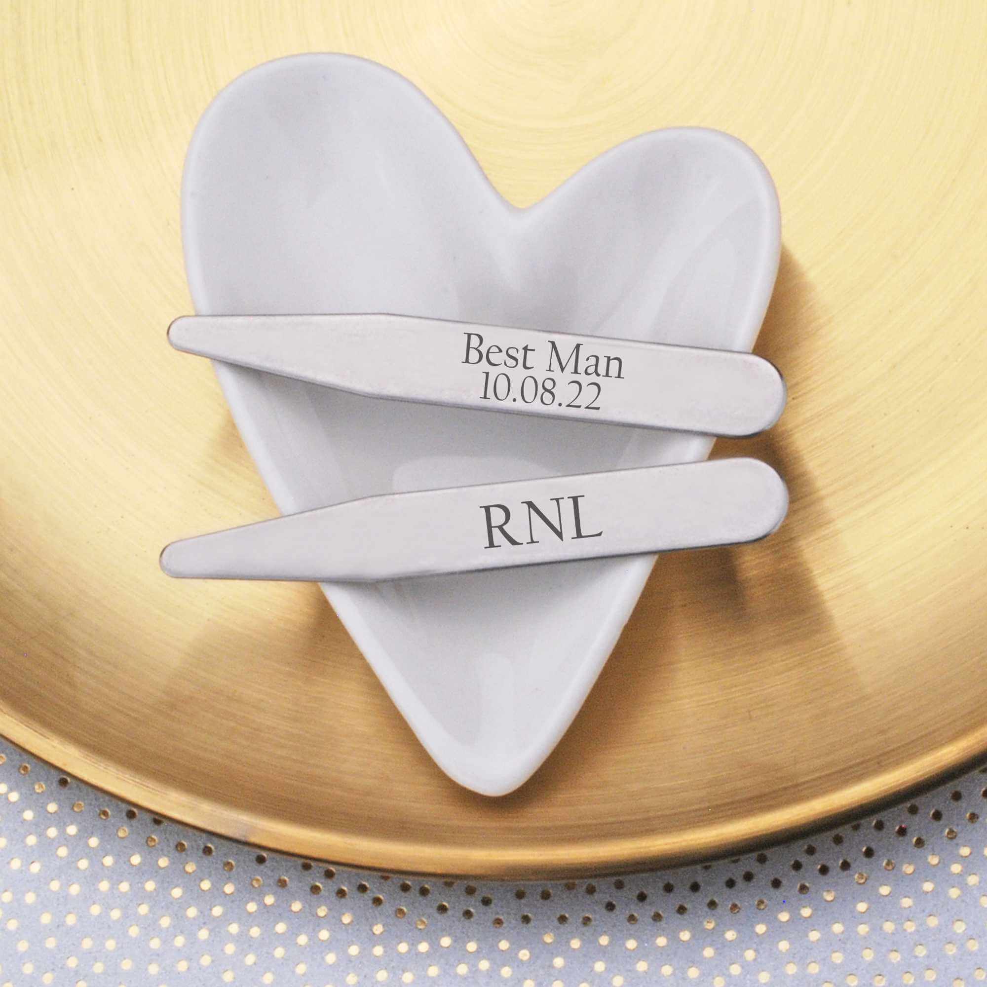 Groomsman's Initials Collar Stays