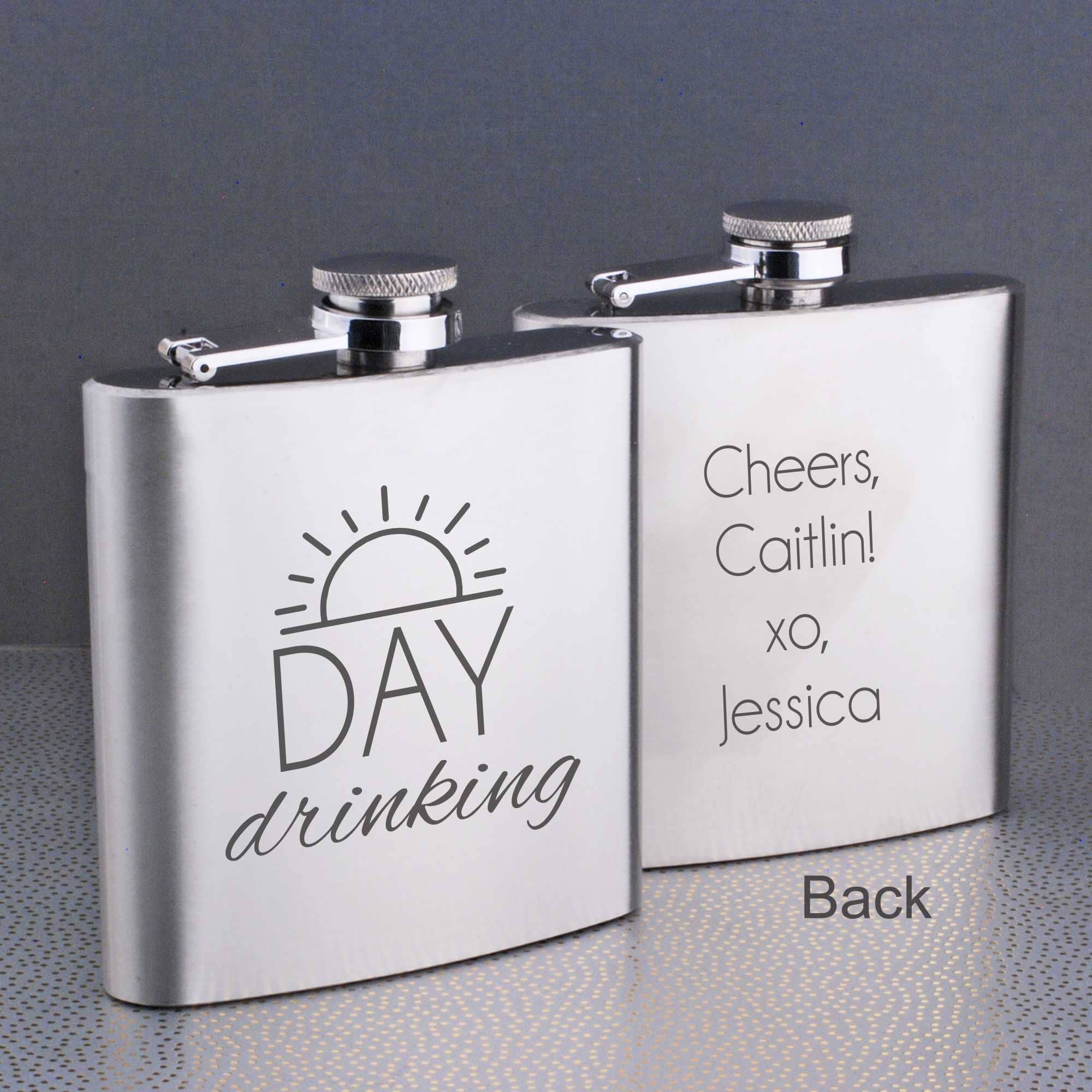 Day Drinking - Engraved Flask Gift