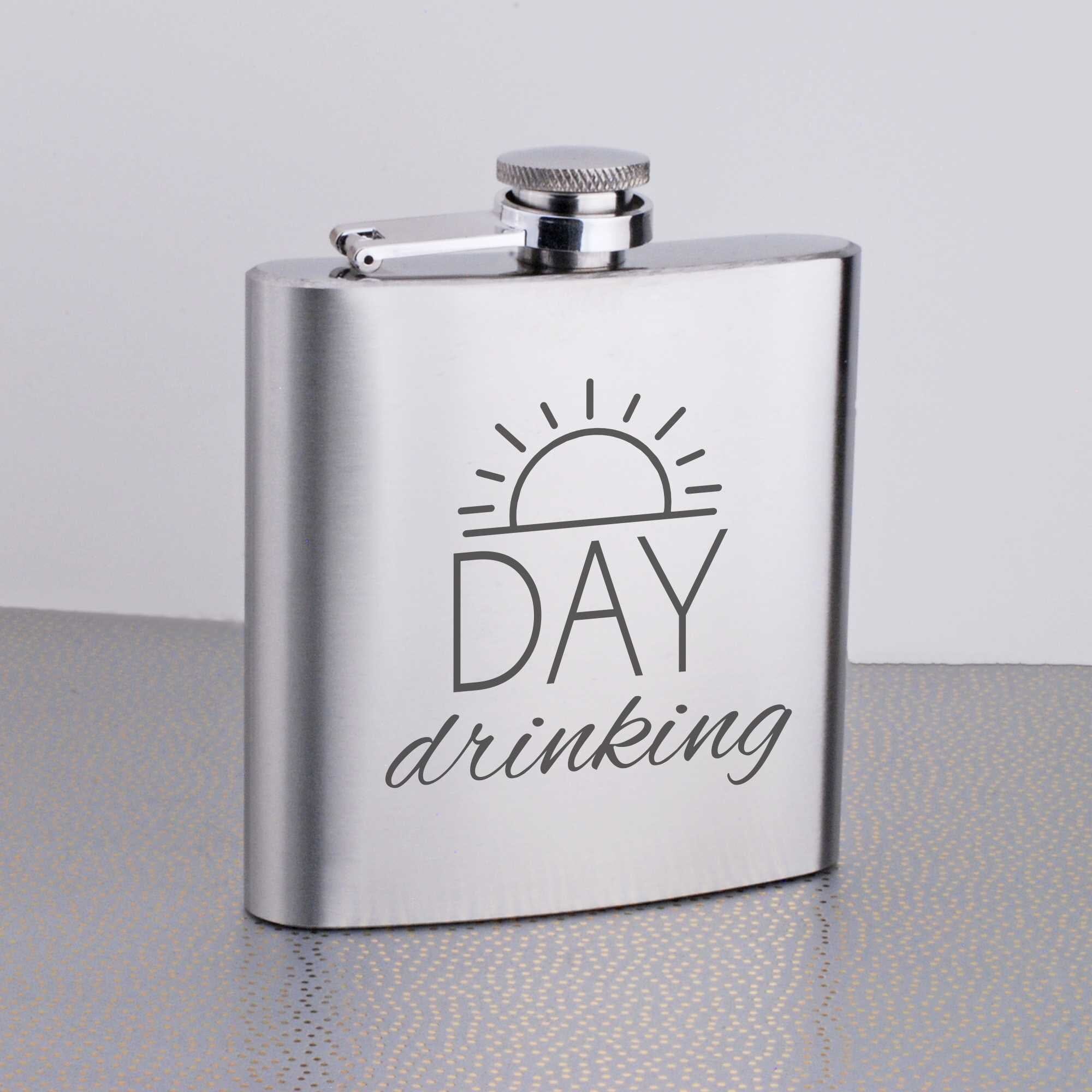 Day Drinking - Engraved Flask Gift