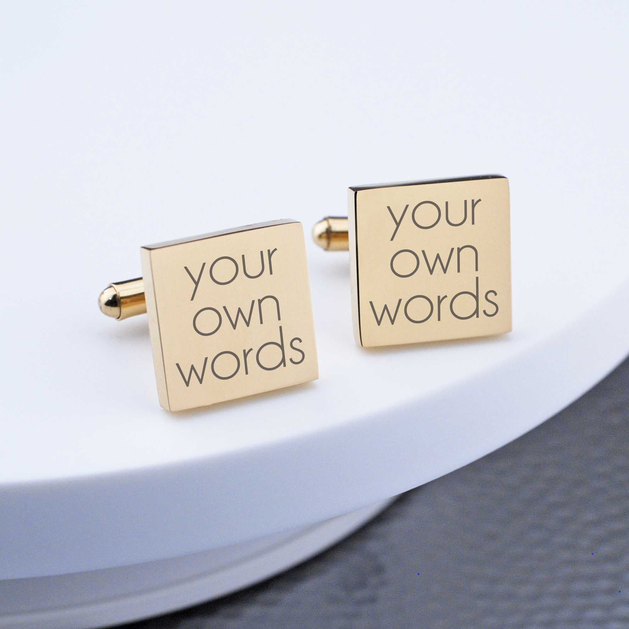 Cufflinks Engraved with Your Own Words