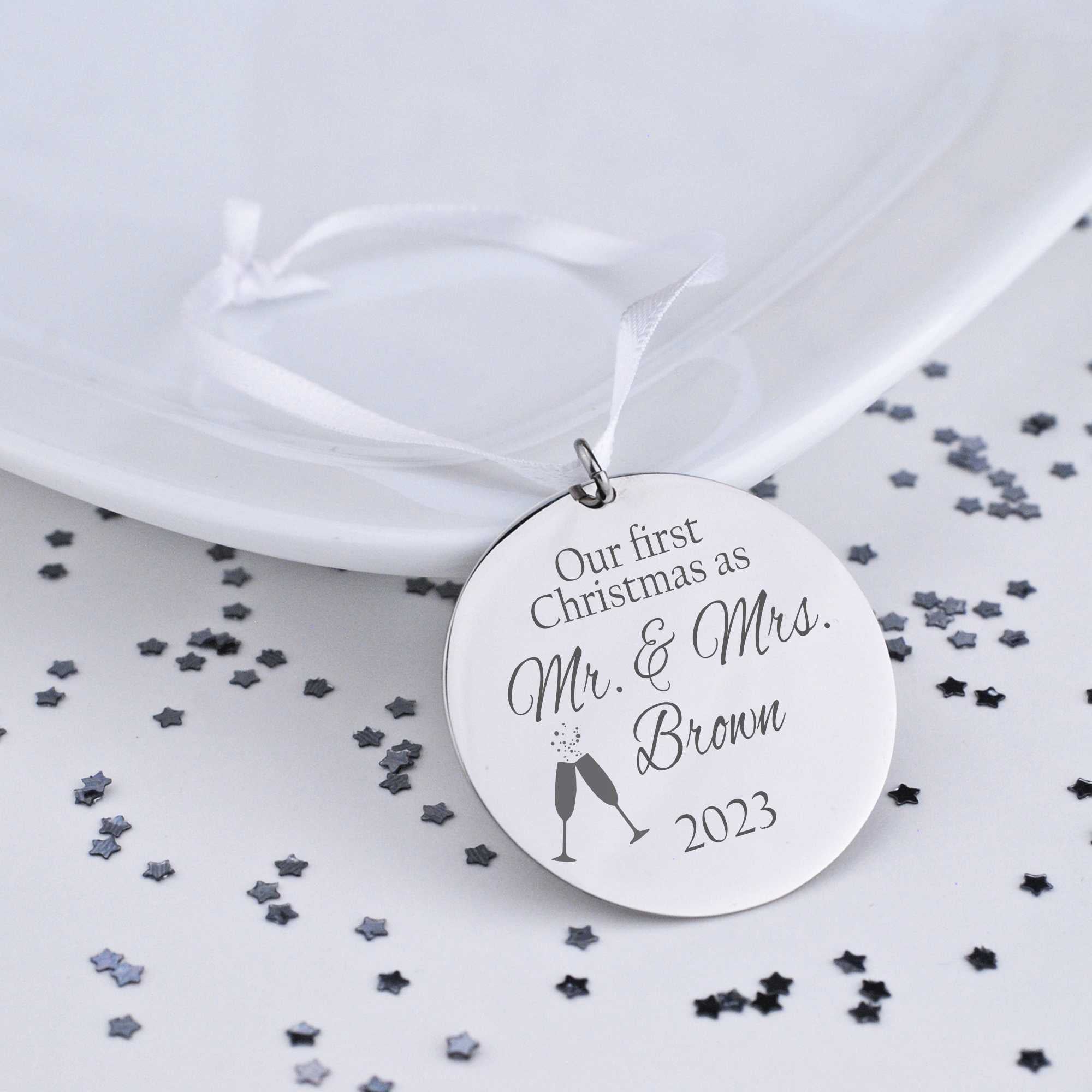 First Christmas Ornament for Newly Married Couple