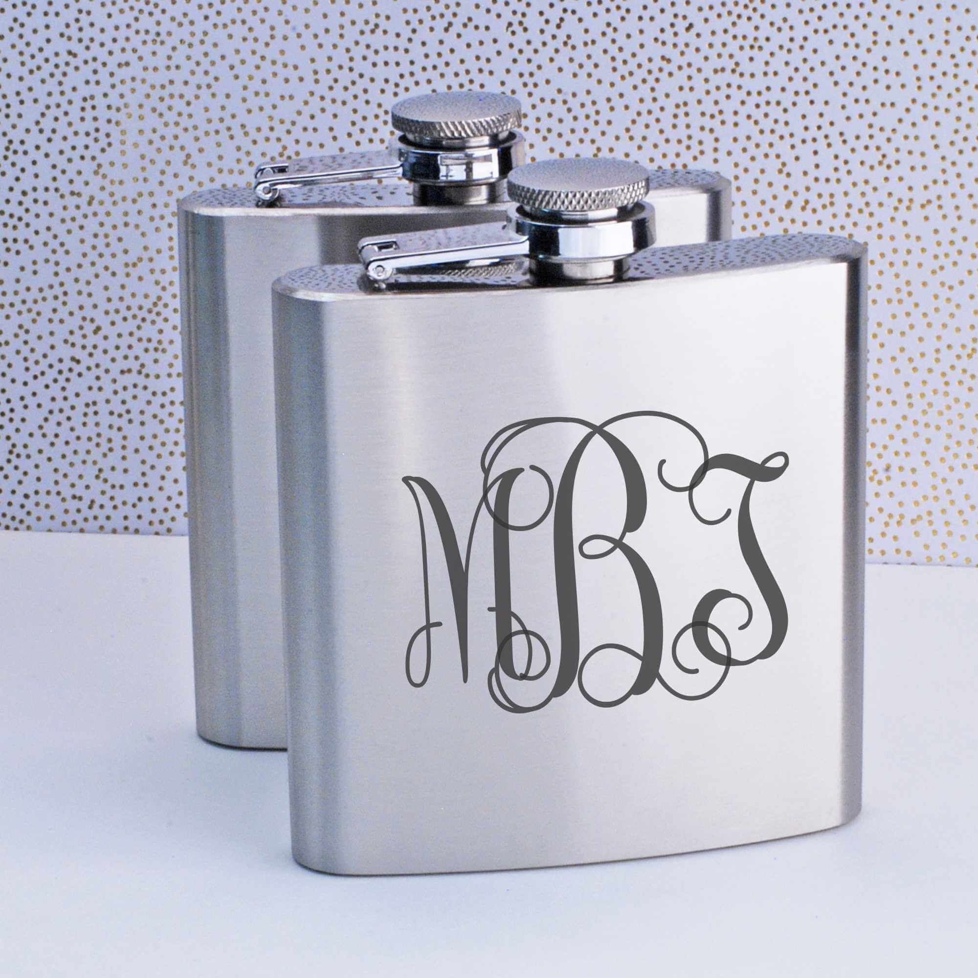 Monogram Flask in Script Font