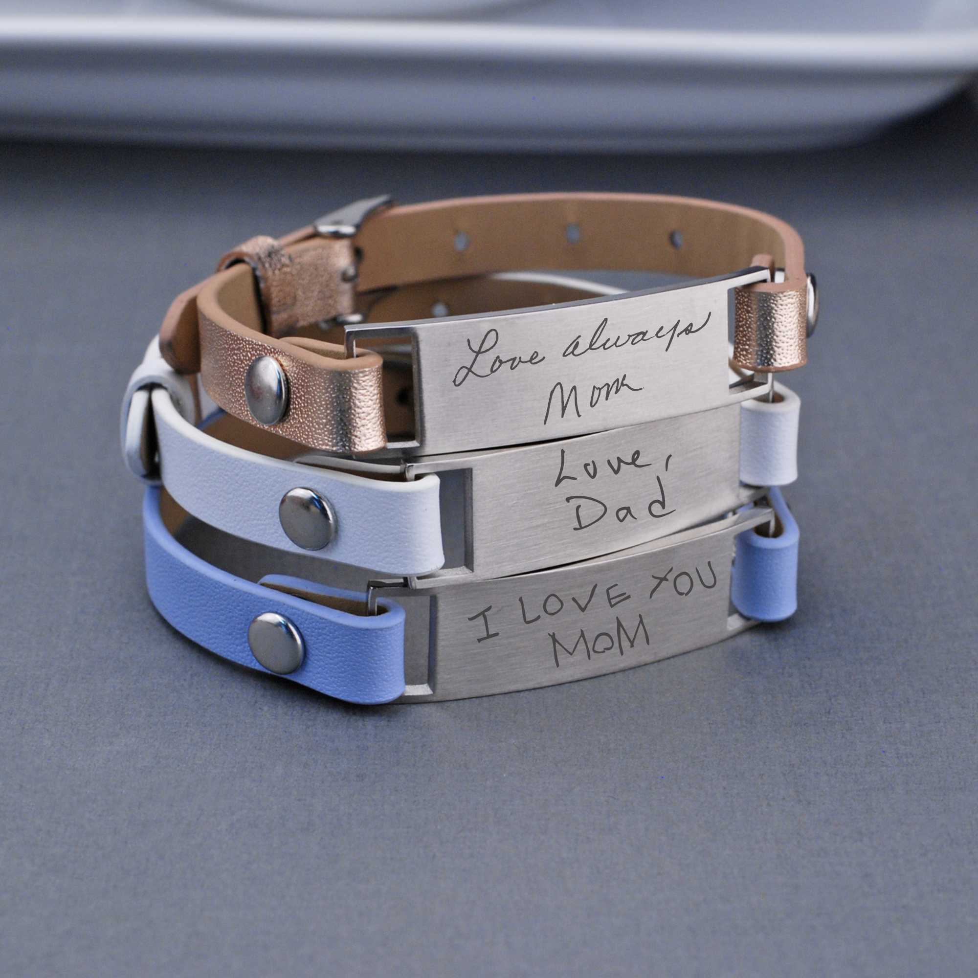 Handwriting Thin Leather Bracelet