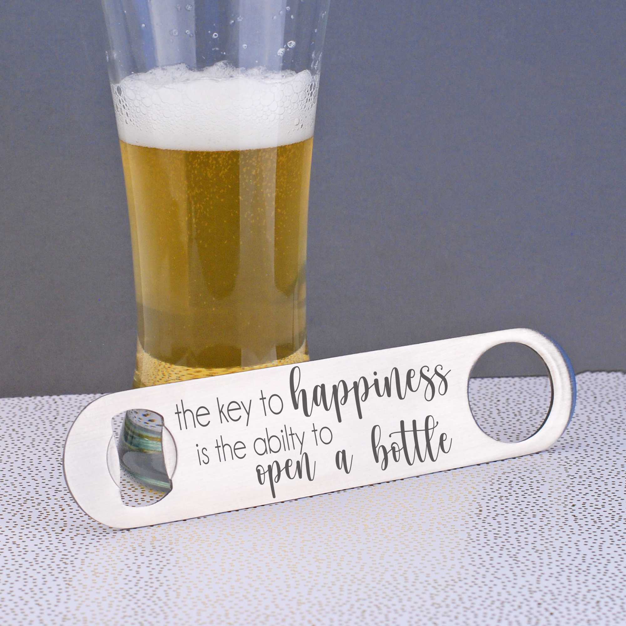 Long Bottle Opener - The Key to Happiness