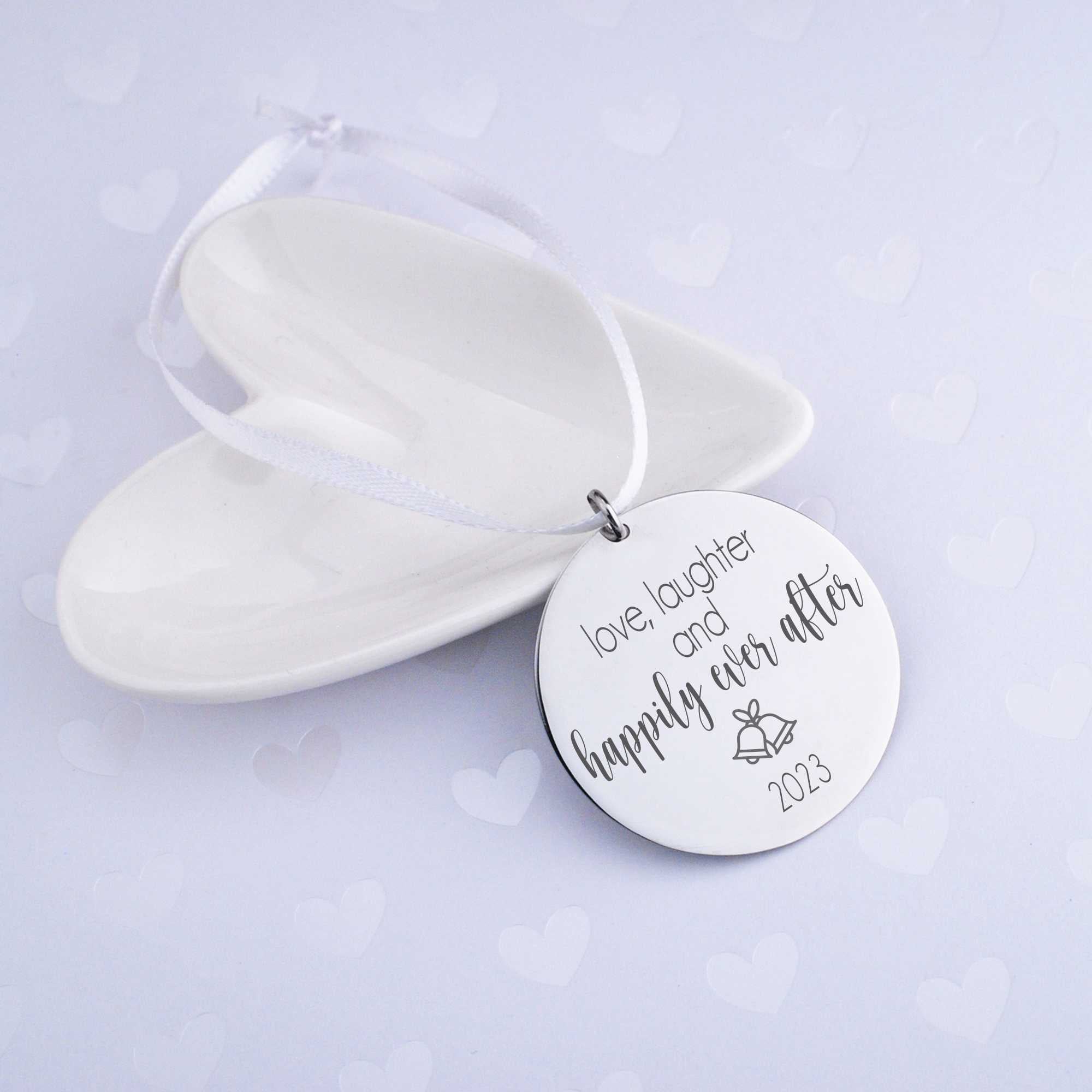 Love, Laughter, Happily Ever After - Ornament for Newlyweds