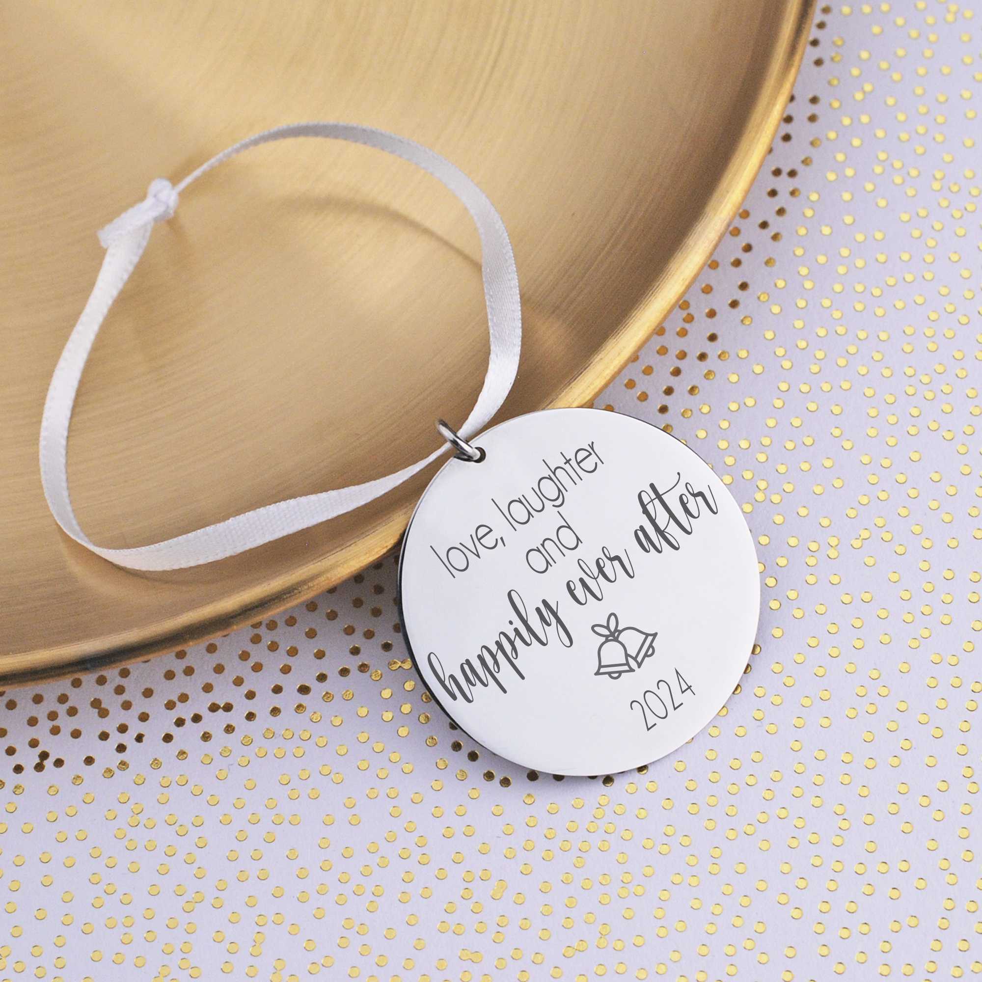 Love, Laughter, Happily Ever After - Ornament for Newlyweds