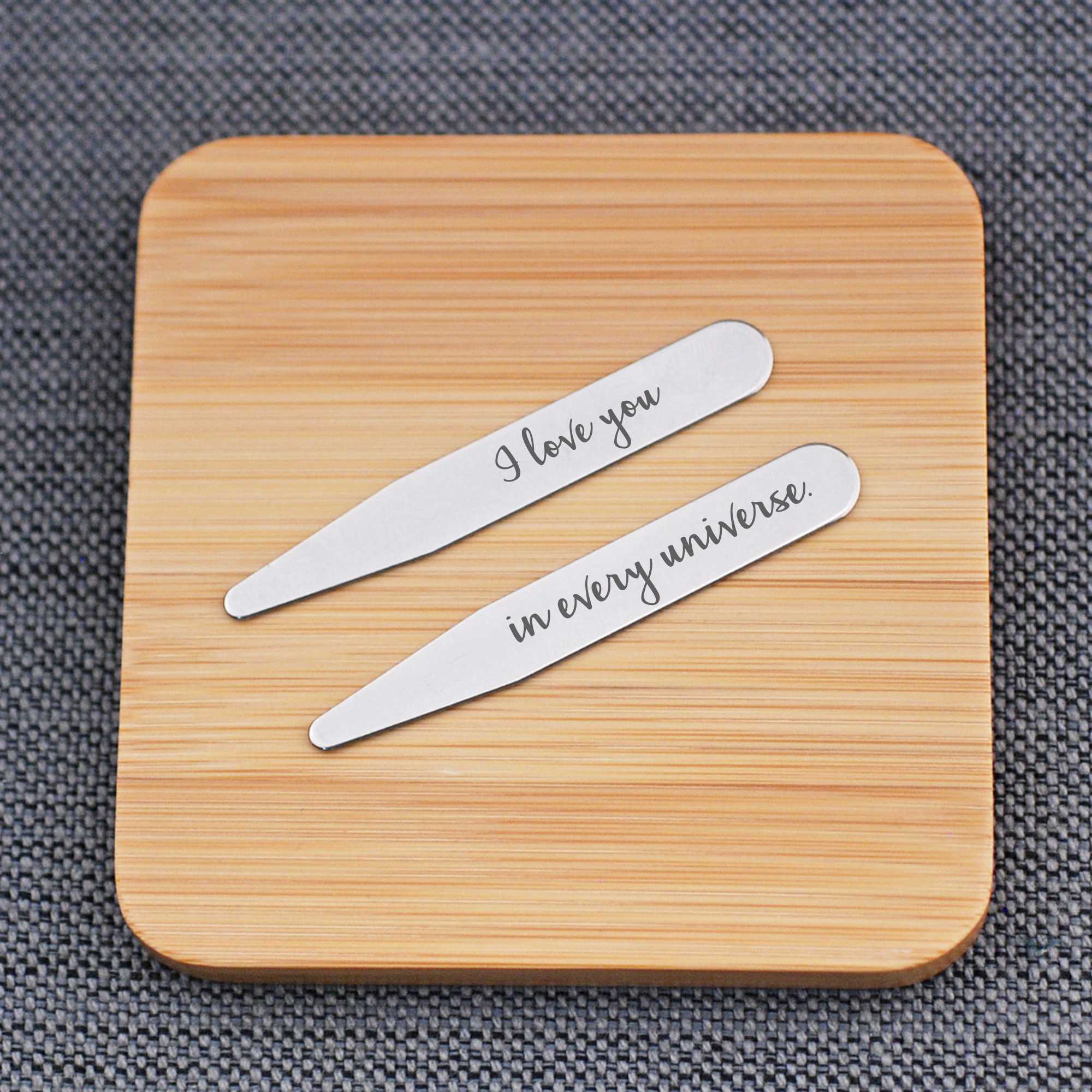 Anniversary Collar Stays - I Love You In Every Universe