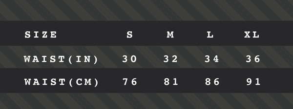 GRVL garments sizes