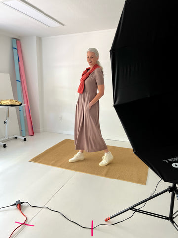 Lacson Ravello behind-the-scenes Fall 2022 photoshoot, Dress, Coastal Grandma
