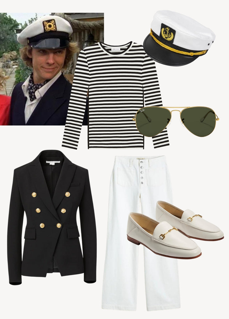 Halloween Costume - Yacht Rock Captain - Stripe Tee