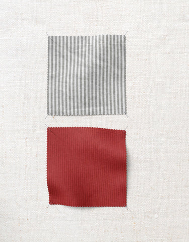 fabric swatches, stripe, terra cotta, inspiration