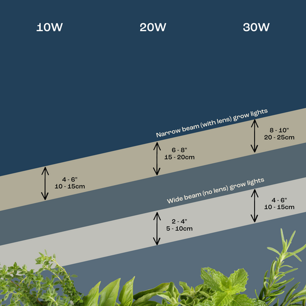 LED Grow Light Distance Chart From Plants. Far Should Grow | Urban Leaf