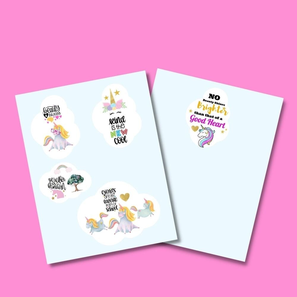 unicorn stickers inspirational stickers kindness