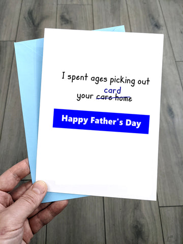 Naughty Care Home Father's Day Card