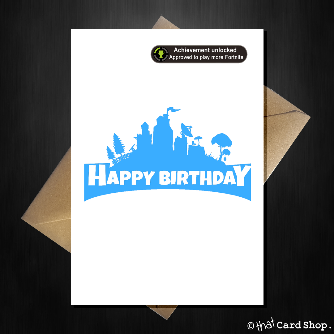 funny fortnite birthday card achievement unlocked that card shop - fortnite birthday phrases
