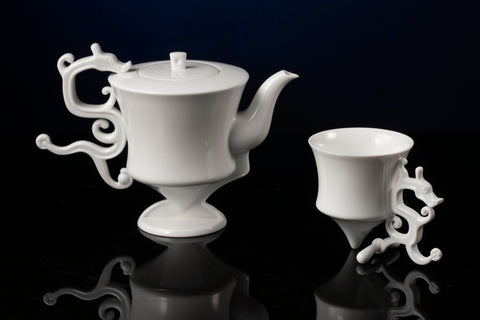 八方新氣瓷器工藝春節禮品 龍年高級瓷器茶具裏贈品推薦 龍尊壺杯組