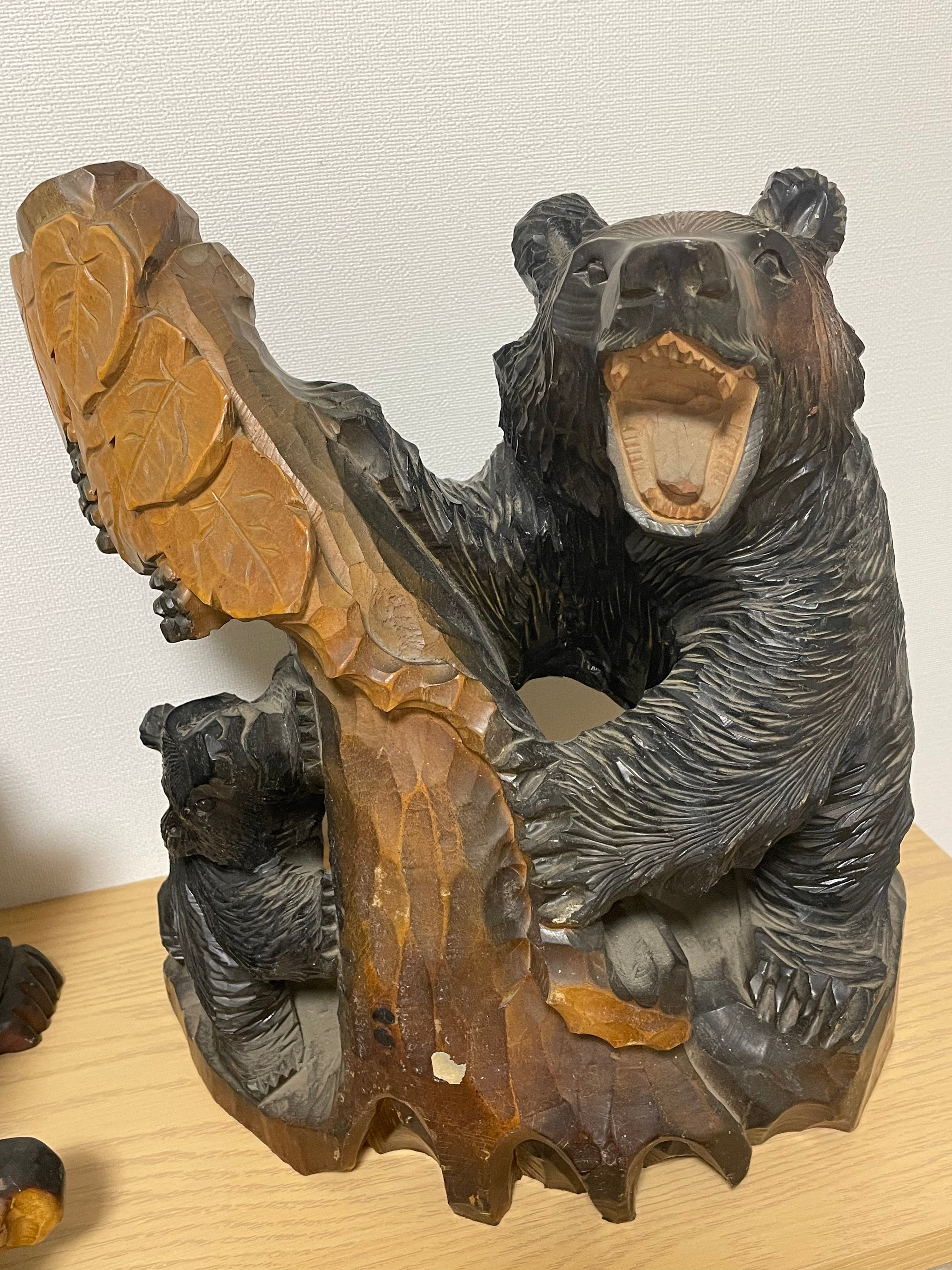 おじさんの熊 希少 北海道 十勝 埋もれ木 木彫り熊 木彫りの熊 