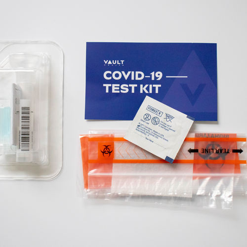 Get lab-accurate PCR test results from the comfort of home. Simply spit onto a vial via Zoom supervision from a Vault Health practitioner, then ship it back for analysis for free, with most results in 12-48 hours of the lab receiving your sample.  