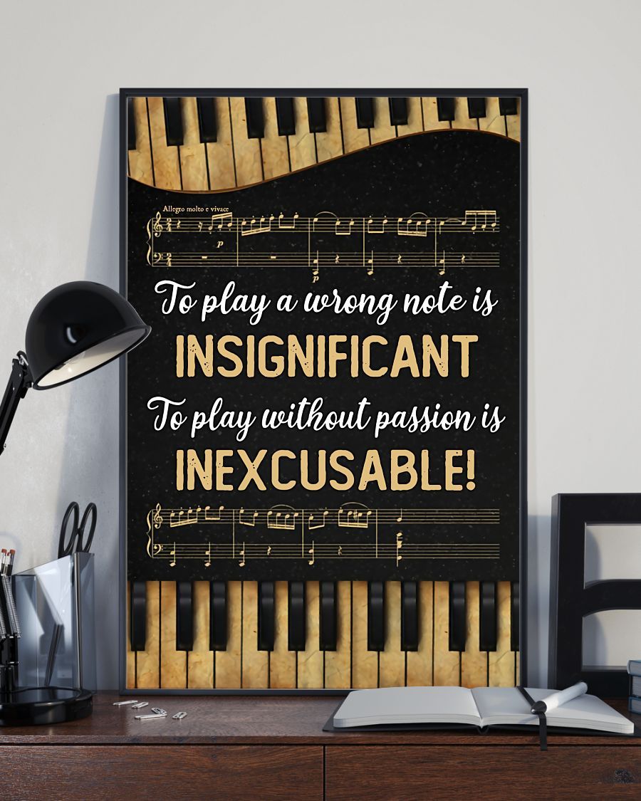 Teacher Classroom Canvas To Play A Wrong Note Is Insignificant, Student Wall Art Back to School Gift for Teacher