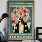 Butterfly Flower Girl Poster I Am The Storm Pride Vintage Poster Canvas, Wall Decor Visual Art