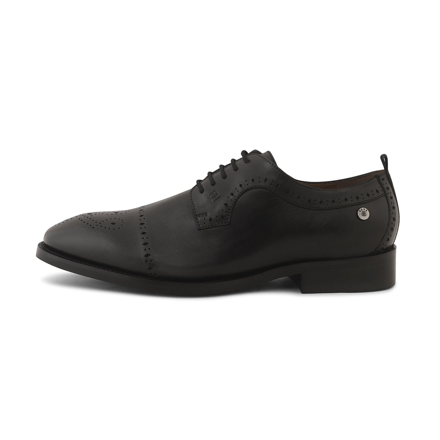 Buy Men's Black Burnish Leather Derby Shoes – Ezok Shoes