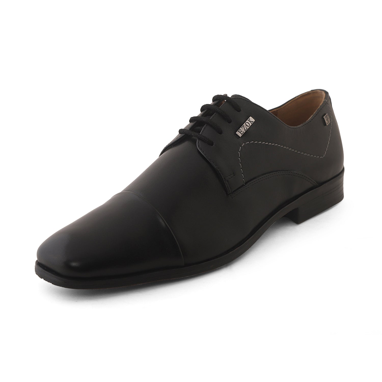 Nuez Semicírculo Dos grados Buy Black Formal Cap Toe Leather Derby Shoes – Ezok Shoes