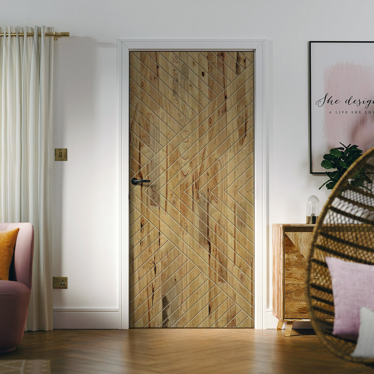 Paneled Hollow Core Solid Wood Interior Door Slab