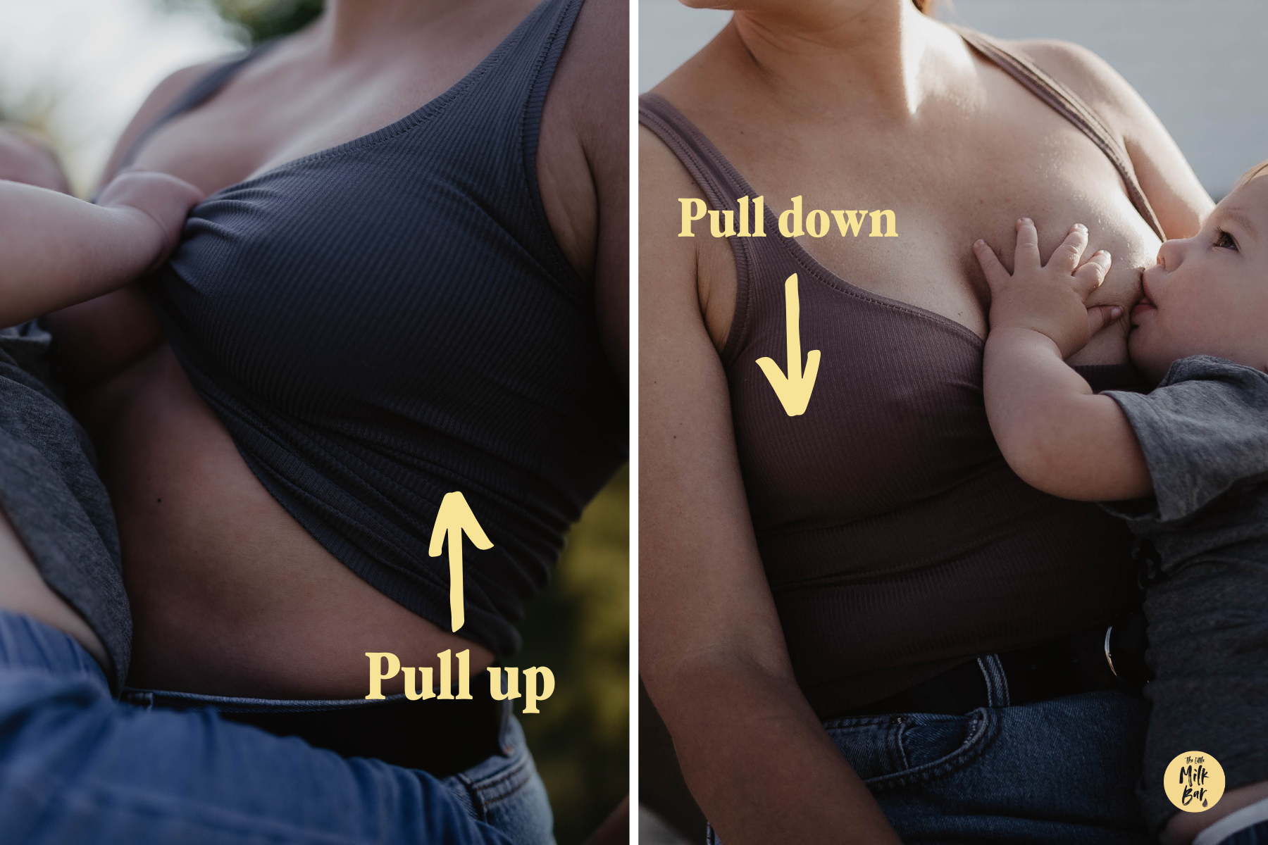 The Frankie Tank nursing tank for breastfeeding moms from The Little Milk Bar 2-shirt method