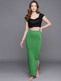 Women Green Solid Saree Shapewear - Inddus.in