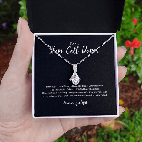 Stem Cell Donor Ribbon Pendant Necklace