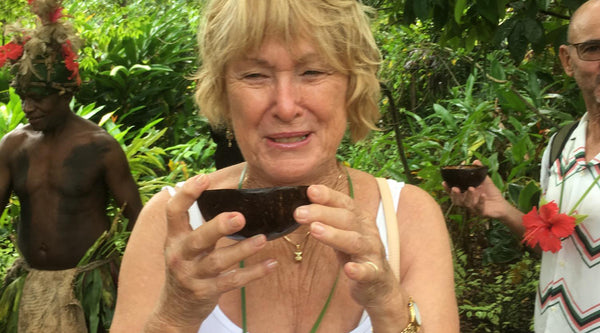 Western Woman enjoying Vanuatu Noble Kava