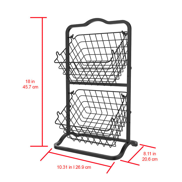 Oceanstar Oceanstar Stackable Metal Wire Storage Basket Set for Pantry,  Countertop, Kitchen or Bathroom – Black, Set of 3 in the Storage Bins &  Baskets department at