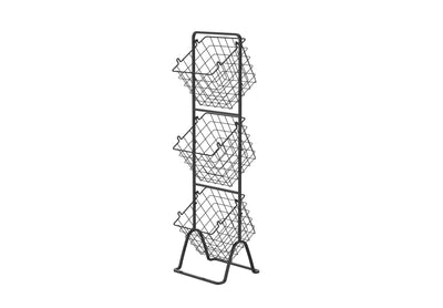 Oceanstar Stackable Metal Wire Storage Basket Set for Pantry, Countertop,  Kitchen or Bathroom - Black (Set of 3) BSL1828 - The Home Depot