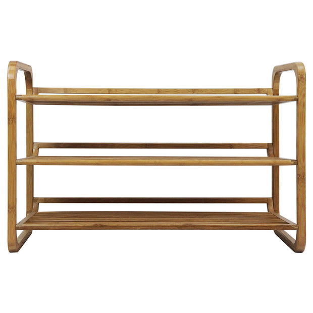 Oceanstar 3-Tier HPL Bamboo Shoe Rack, Natural