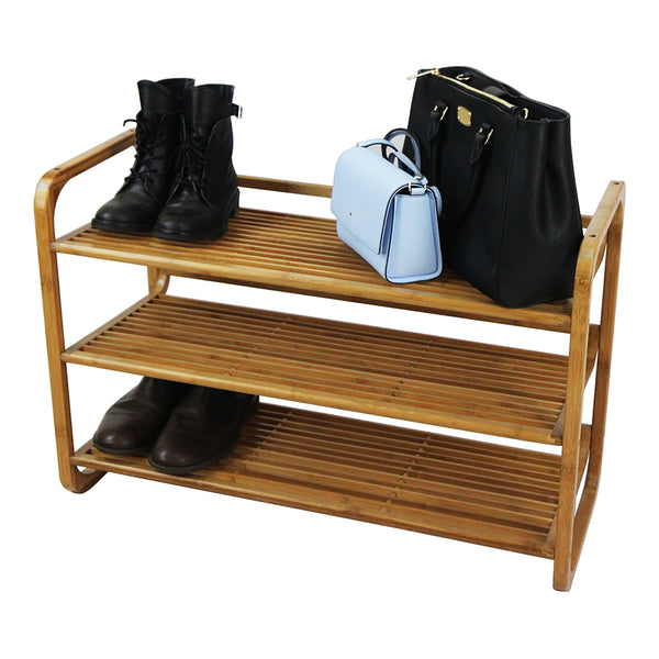 Oceanstar Sr1231 3 Tier Hpl Bamboo Shoe Rack Closet Living Room Oceanstar Shoe Rack Shoe Rack Oceanstar Design Group Inc