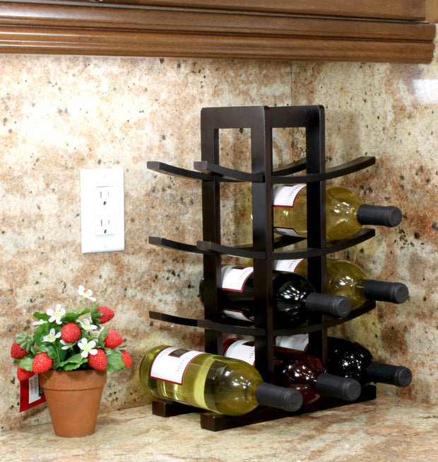 Tirrinia Wine Rack, Wine Glass Holder and Bottle Drying Rack, Bamboo Wine  Storage with Holds 6 Glasses and 1 Bottle, Wine Glass Rack-Free Corkscrew