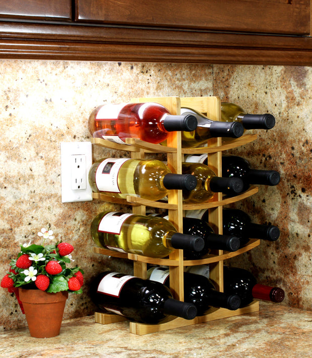 Tirrinia Wine Rack, Wine Glass Holder and Bottle Drying Rack, Bamboo Wine  Storage with Holds 6 Glasses and 1 Bottle, Wine Glass Rack-Free Corkscrew